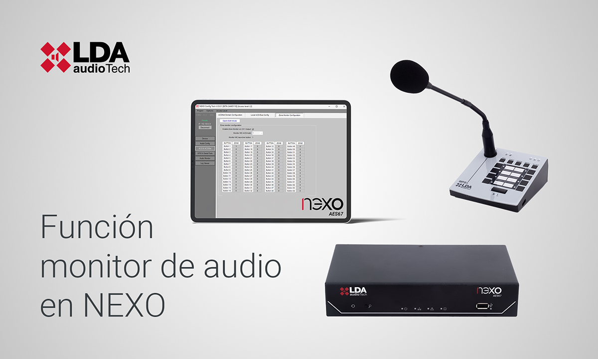 Función monitor de audio en NEXO