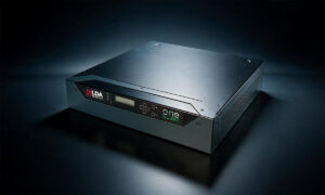 Rack-mounted LDA ONE-150 Mini ONE unit viewed from the front right