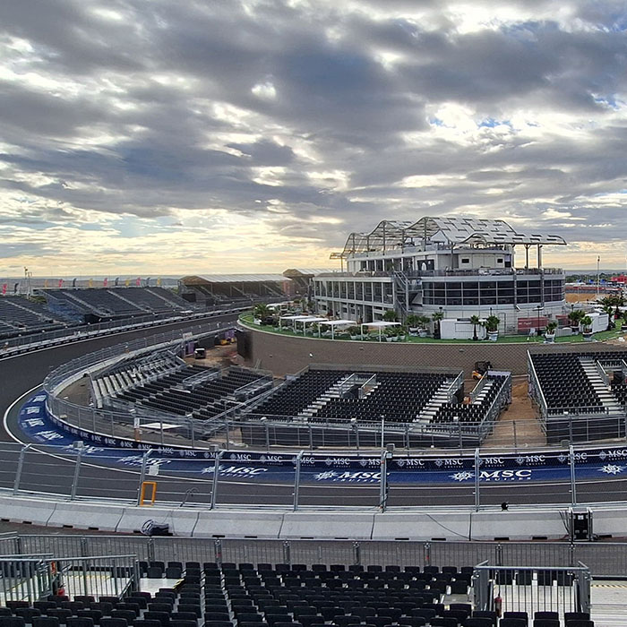 Case study cover showing MADRING grandstands, track and hospitality facilities in Madrid, Spain